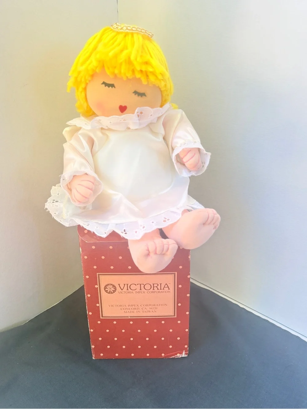 Vintage Victoria Impex Musical Angel Doll, Jingle Bells, Soft Body, Original Box